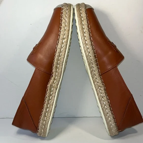 Tod’s Light Brown Leather Whipstitched Espadrilles